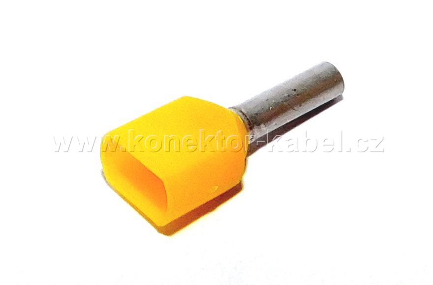 Dutinka 2 x 1mm2/ 8mm, dvojitá, izolovaná, žlutá