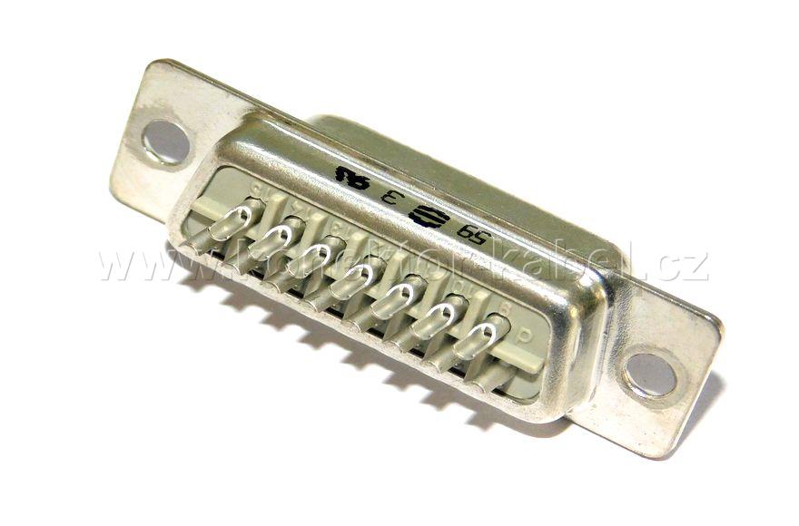 D-SUB 15F, kabelový, pájecí, HARTING