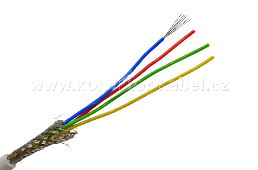 PFSK-CY 4x0.055 mm2, OD 3,2 mm, stíněný, PVC, šedý