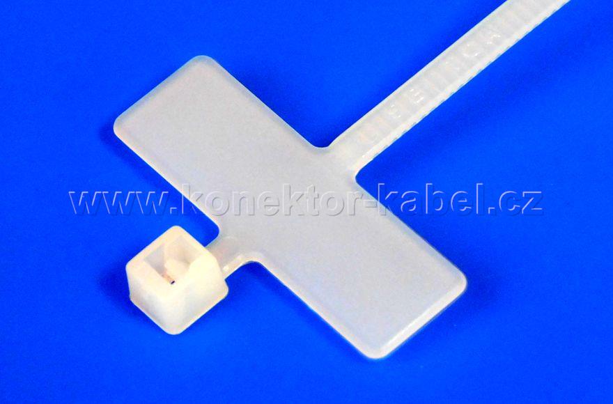 Stahovací pásek 2,3 x 100 mm, přírodní se štítkem