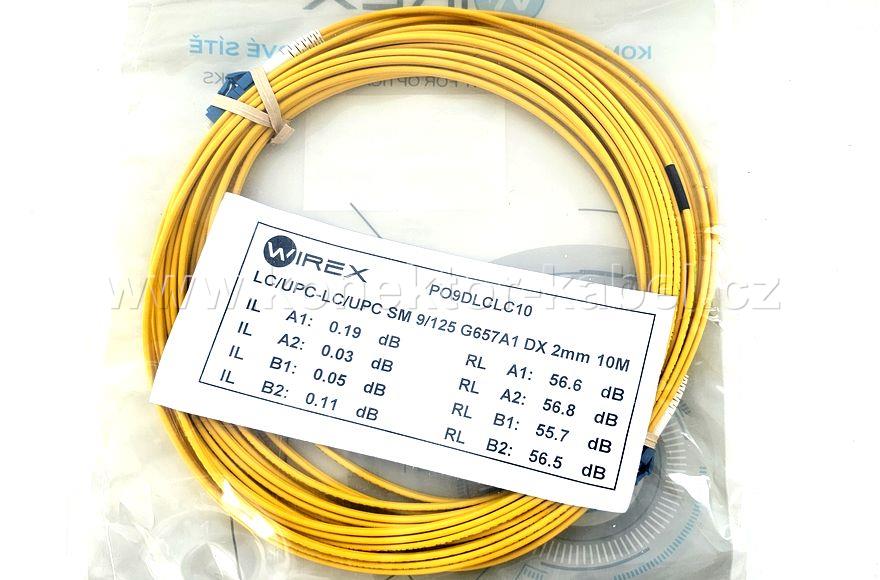 Patch cord, LC/UPC-LC/UPC, Duplex 9/125,10m