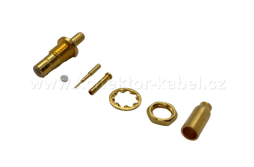 SMB/M 0°, 50 Ohm, bulkhead, krimp., RG178, OEM
