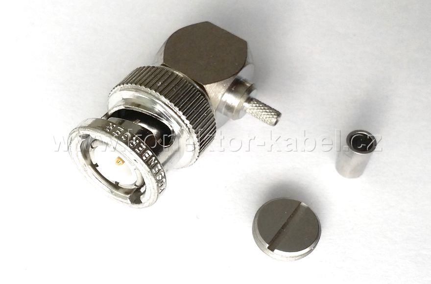 BNC/M 90°, 50 Ohm, krimpovací RG-174, ROSENBERGER