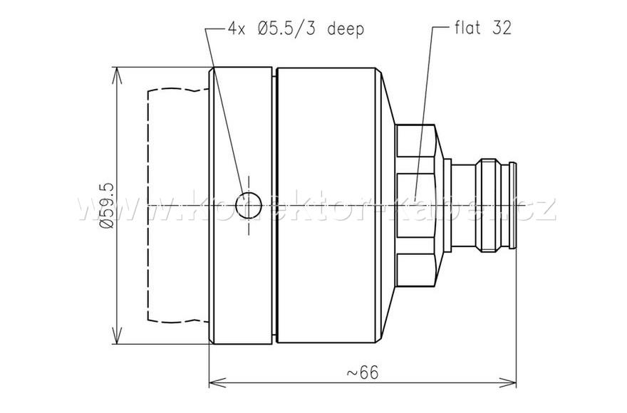 4.3-10 /F 0°, šroubovací, 1 5/8" LCF158-50, SPIN.