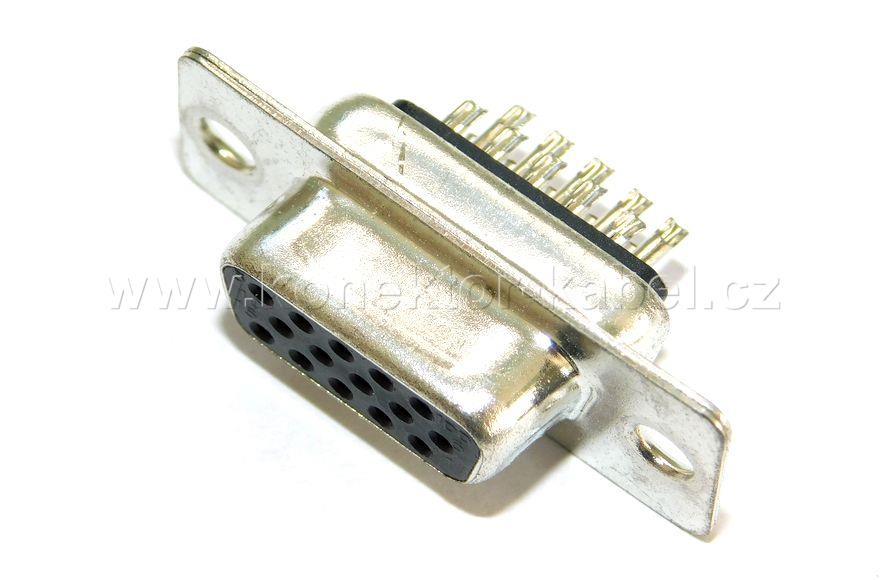 D-SUB 15F/HD, kabelový, pájecí, OEM