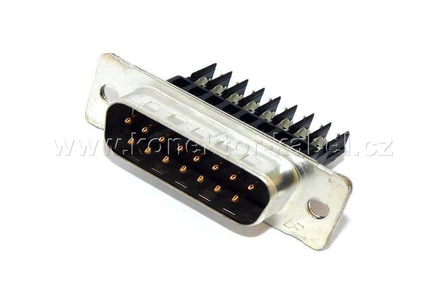 D-SUB 15M, HDE, AWG 22-26, zářezový, AMP