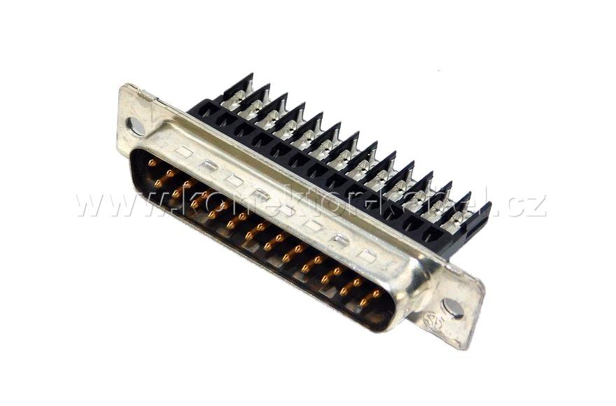 D-SUB 25M, HDE, AWG 22-26, zářezový, AMP