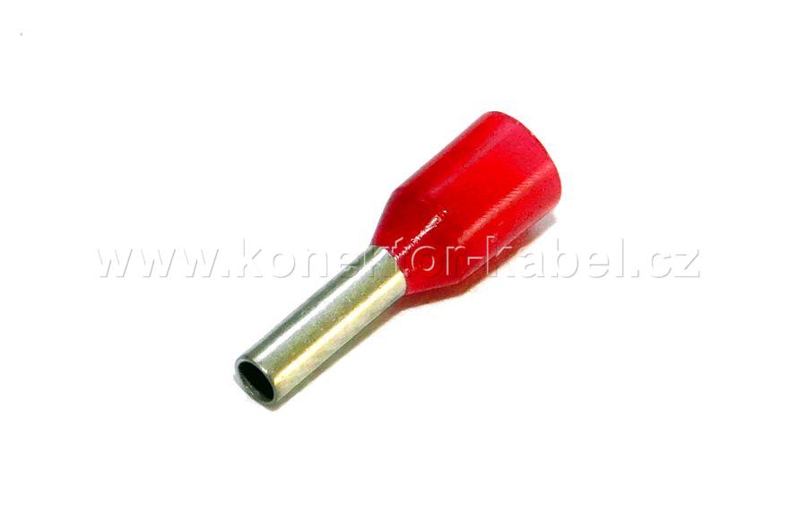 Dutinka 1mm2/ 6mm, krimpovací. izolovaná, červená