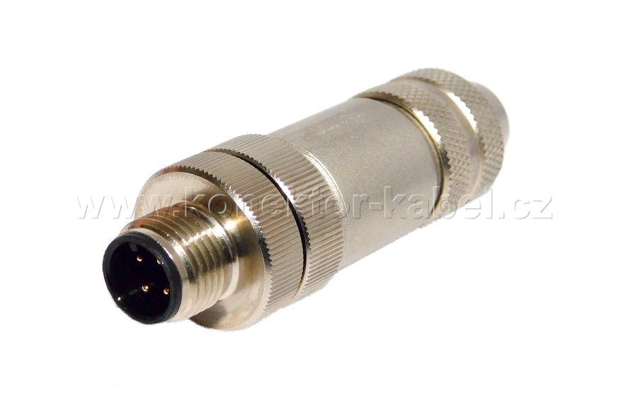 M12 serie / M, 4 pin, shielded, cable conn, BINDER