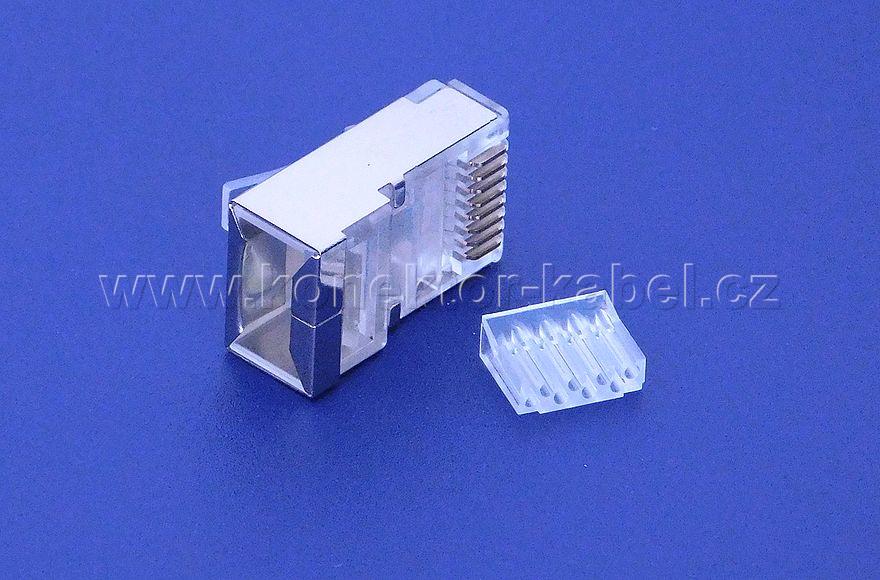 RJ 45, drát, STP, Cat.6, skládaný