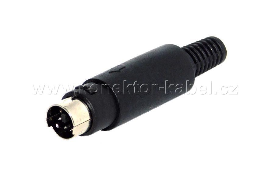 MINI-DIN 6/M, kabelový, černý