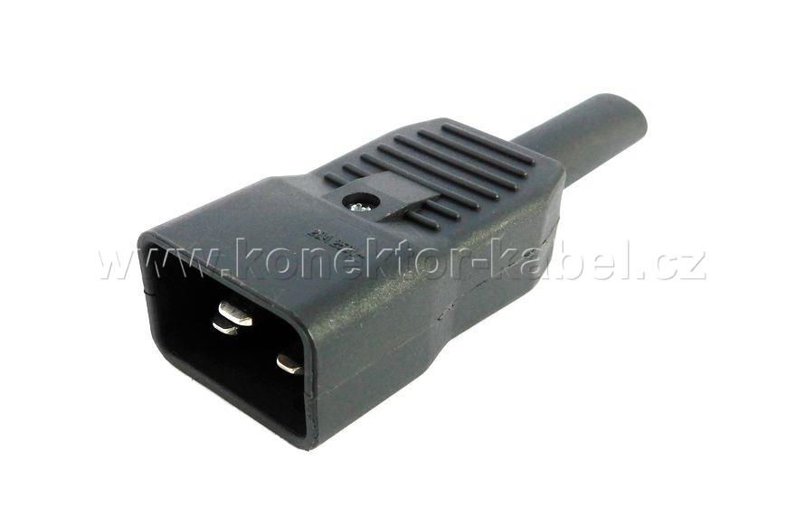 IEC C20 (EURO) zástrčka, kabelová, přímá, 16 A