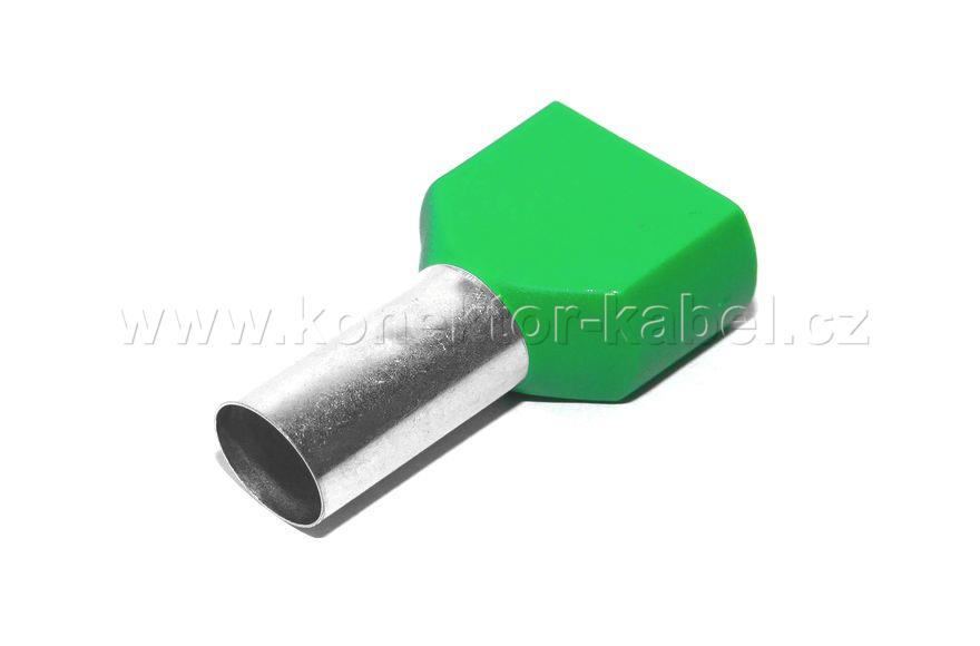 Dutinka 2 x 16mm2/ 16mm, dvojitá, izol., zelená