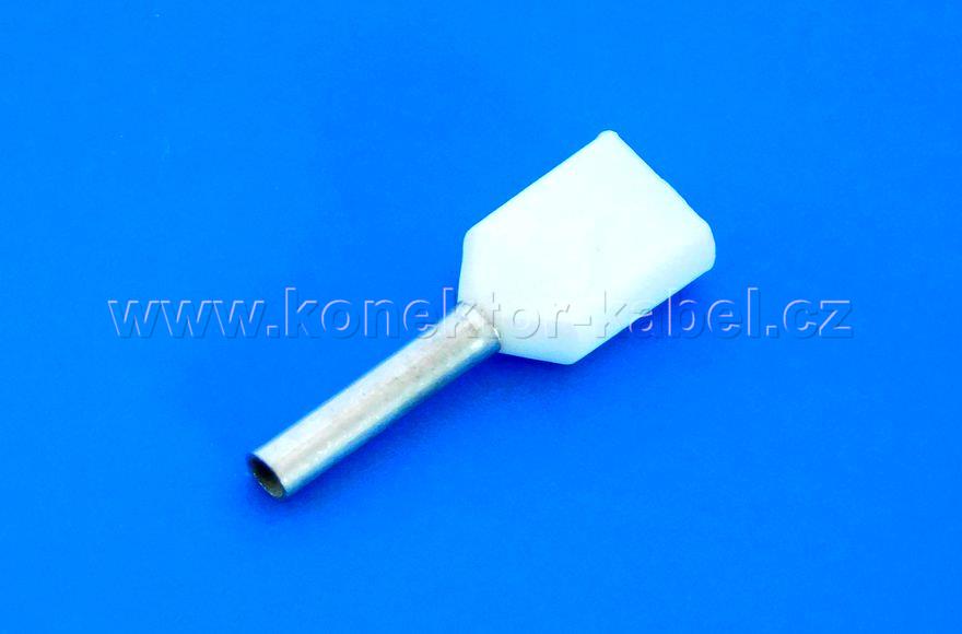 Dutinka 2 x 0,5mm2/ 8mm, dvojitá, izolovaná, bílá