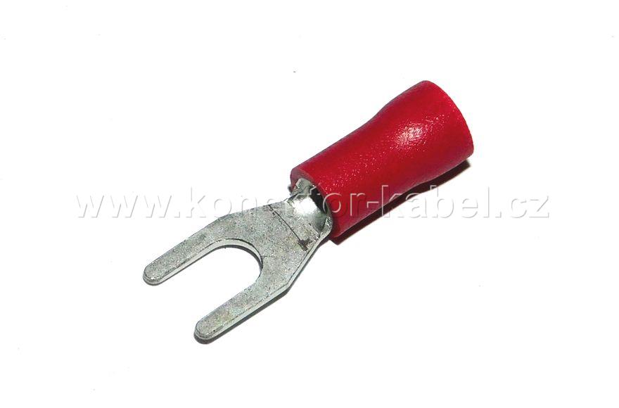 Vidlice kabelová 0,5-1,5mm2/ 3mm, izol., rudá, PVC