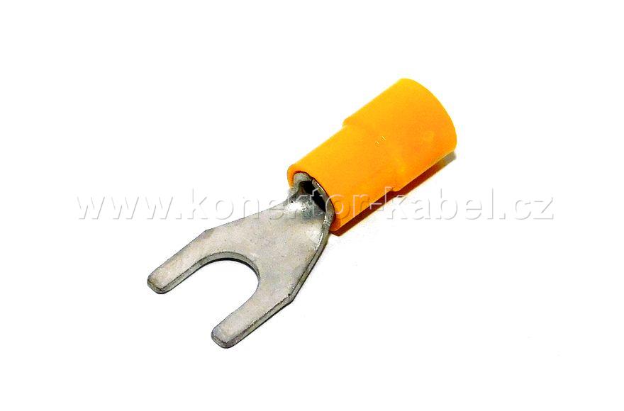 Vidlice kabelová 4-6mm2/ 6mm, izol., žlutá, PVC
