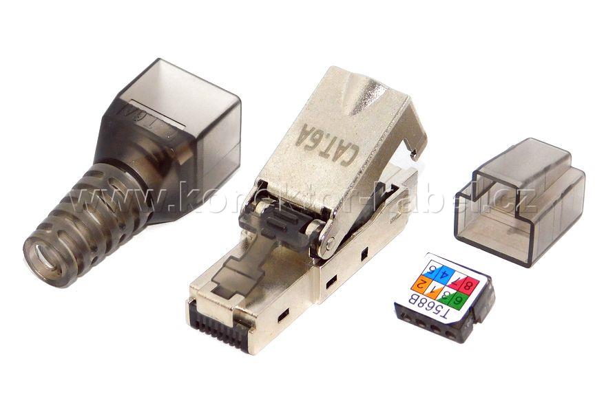 RJ 45, drát / lanko, STP, Cat.6A, WIREX