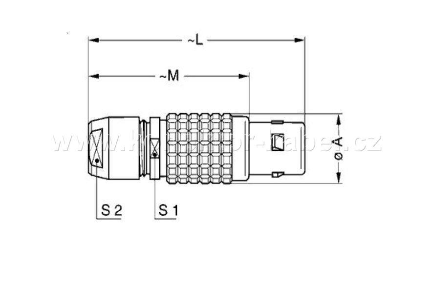 LEMO FGA.1B.307.CLAD62Z, 7 pin, Male