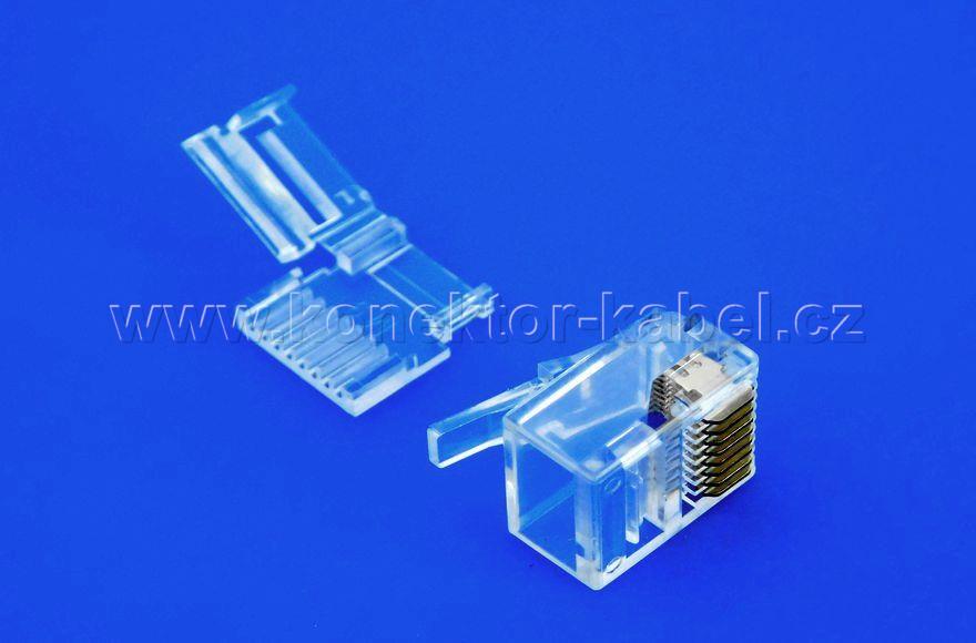 RJ 45, lanko, UTP, Cat.6, skládaný, AWG30, plochý