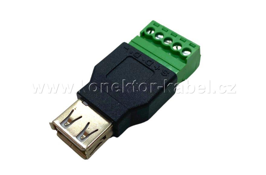 USB zdířka A se svorkovnicí