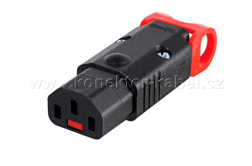 IEC C13 (EURO) zásuvka, kabelová, přímá, 10 A