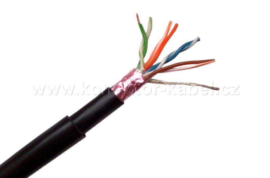 FTP 4x(2x24AWG) Cat.5e, drát, 2xplášť,outd.,TELDOR