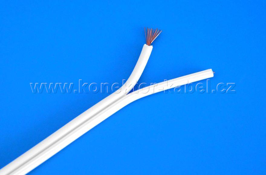 Dvojlinka, CYH 2 x 0,15 mm2, bílá, nestíněná