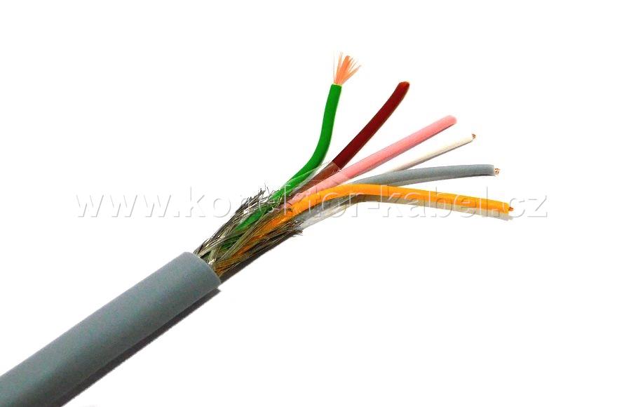 LIYCY 6x0,25 mm2, stíněný, OD 5,8 mm, PVC, šedý