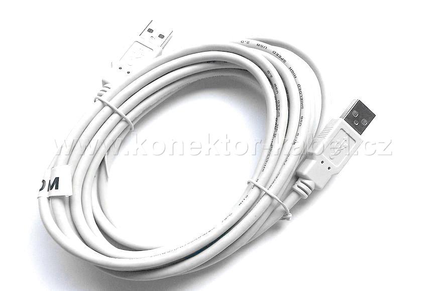 USB2.0 A - A /3m, kabel propojovací, šedý