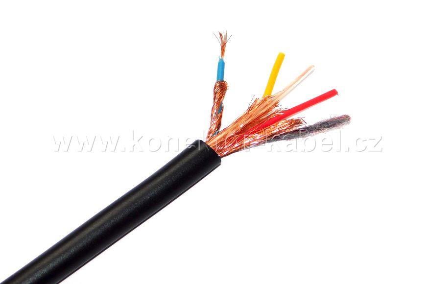 Mikrofonní kabel 4x0,1 mm2, OD 4,4 mm, černý, PE