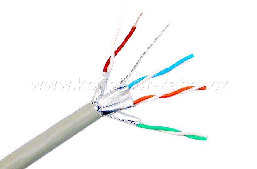 F/UTP 4x(2x23AWG), Cat.6, drát,  PVC, SOLARIX