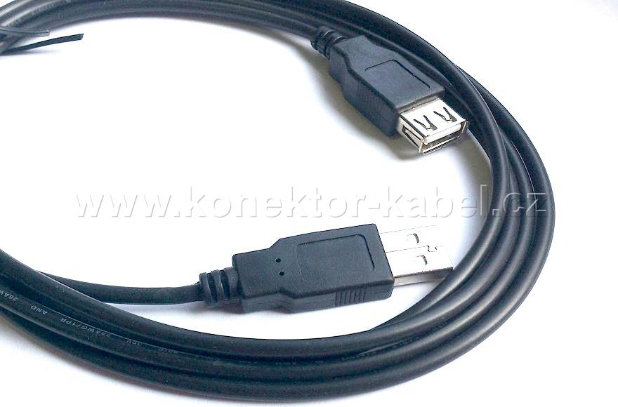USB2.0 A - A /2m, kabel prodlužovací, černý