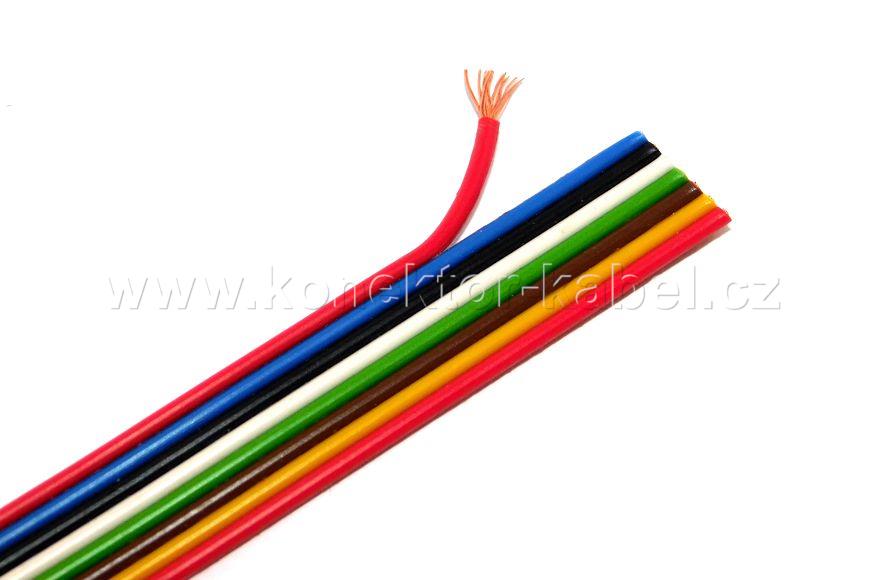 Plochý kabel TLWY 8 x 0,35mm2, barevný, PVC 