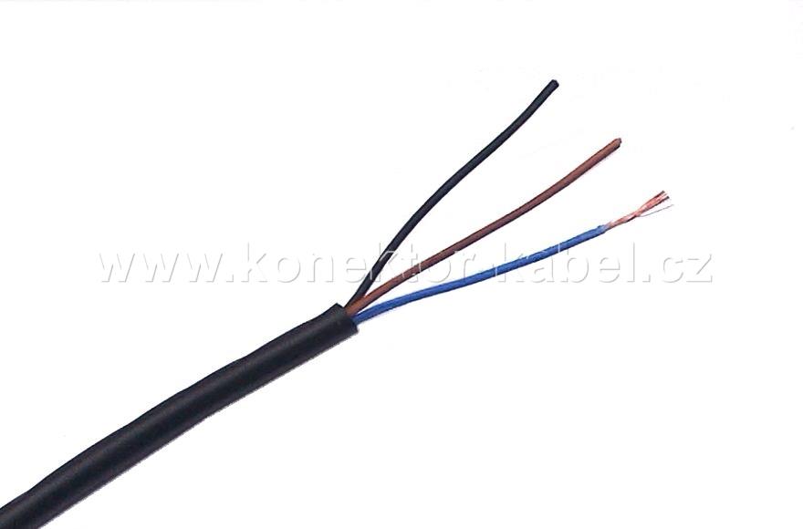 LIYDY 3x0,09 mm2, nestíněný, OD 2,4 mm, černý, PUR