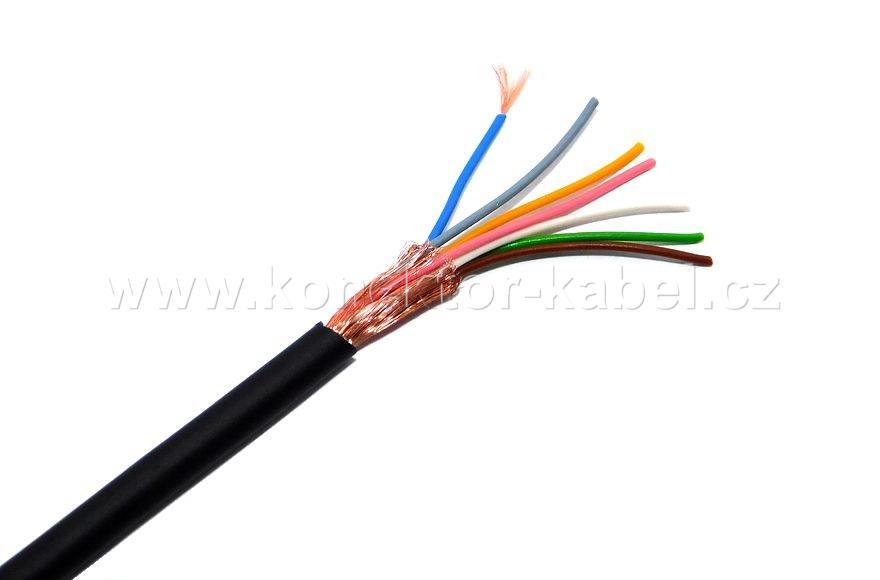 LifYDY 7x0,05 mm2, stíněný, OD 3,4 mm, PVC, černý