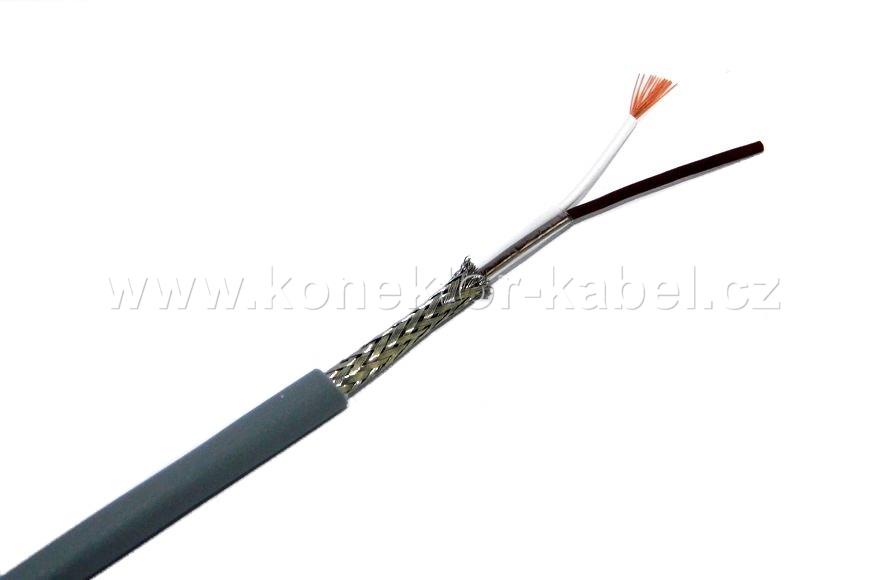 LIYCY 2x0,14 mm2, stíněný, OD 3,9 mm, PVC, šedý