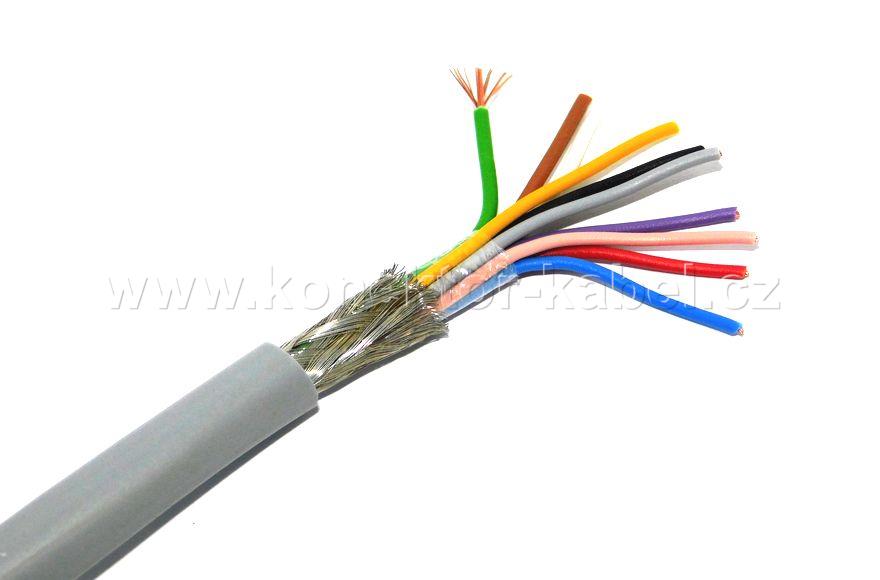 LIYCY 10x0,25 mm2, stíněný, OD 7,2 mm, PVC, šedý