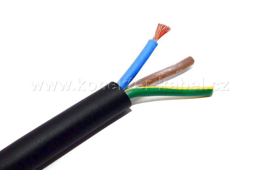 H07RN-F (CGSC) 3 x 1,5 mm2, pryžový plášť, černý