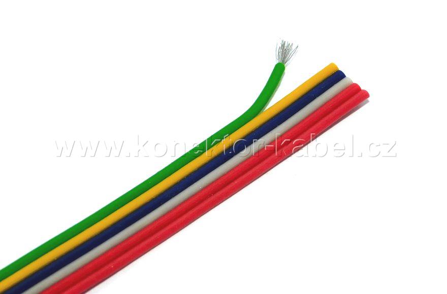 Plochý kabel PNLY 6 x 0,15mm2, barevný, PVC 
