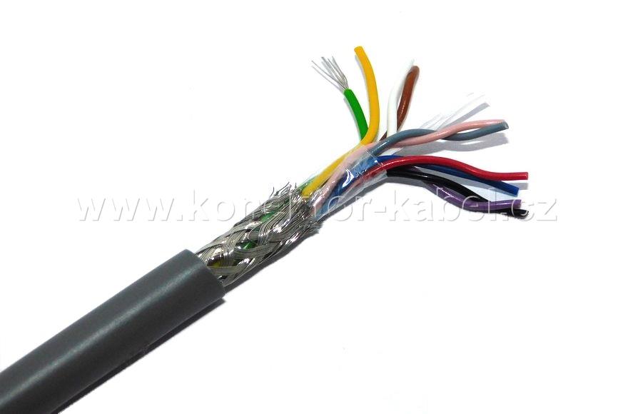 LIYCY TP 5x2xAWG26, stíněný, OD 6,6 mm, PVC, šedý