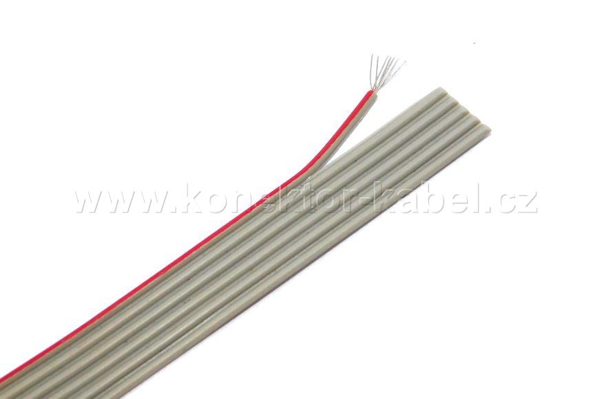 Plochý kabel AWG 28-6G, RM 1,27mm, šedý