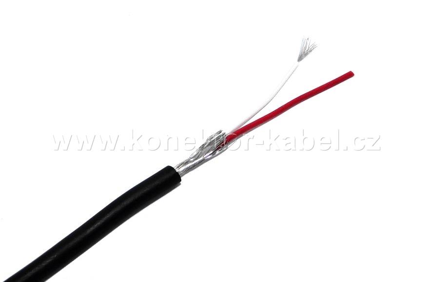 Mikrofonní kabel 2x0,08 mm2, stíněný, PVC, Tasker