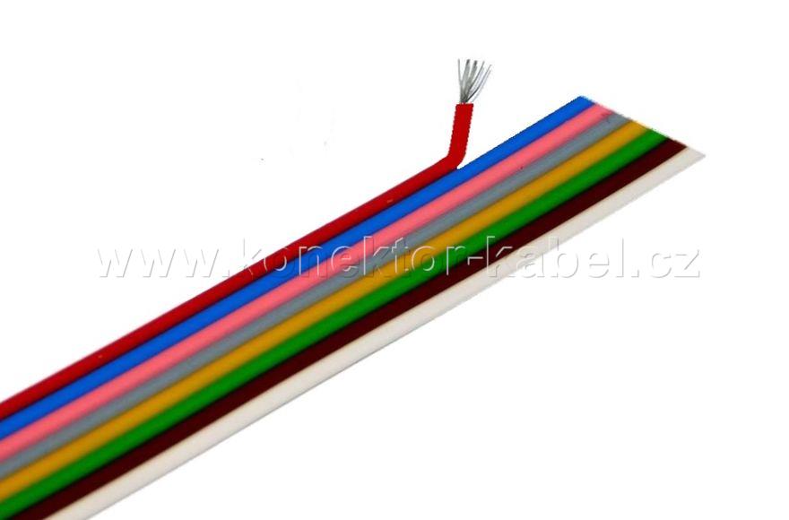 Plochý kabel LiY 8 x 0,25 mm2, barevný, PVC