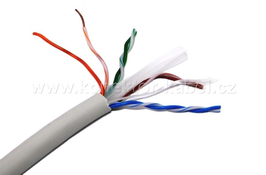 U/UTP 4x(2x23AWG), Cat.6, drát, PVC, WIREX