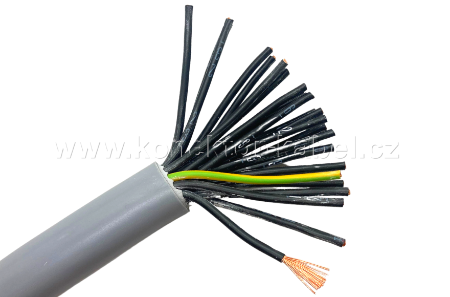 JZ-500 25G x 2,5 mm2, OD 21,6 mm, PVC, šedý
