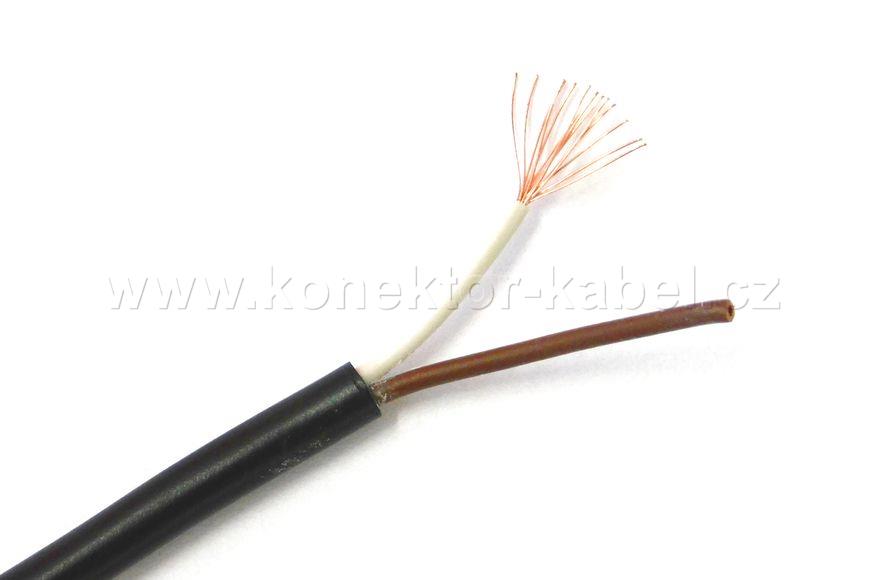 LIYY 2x0,25 mm2, nestíněný, OD 3,7 mm, PVC, černý
