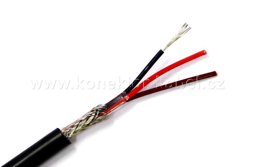LIYCY 3xAWG24, stíněný, PVC, černý, UL2464/1061