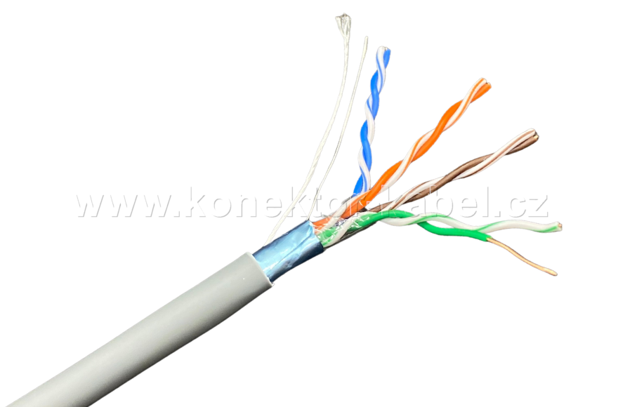FTP 4x(2x24AWG), Cat.5e, drát, LSOH, DATACOM