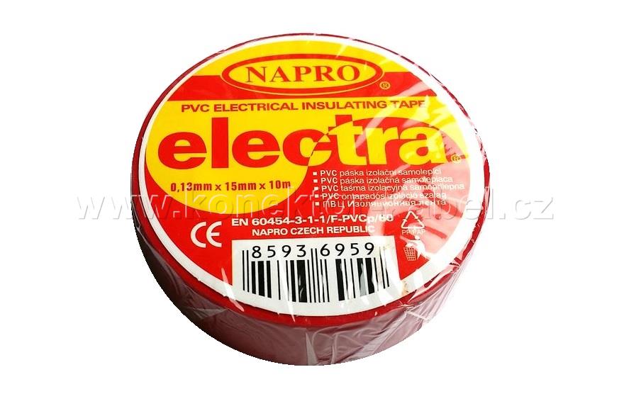 Páska izolační PVC 15 mm x 10 m, rudá