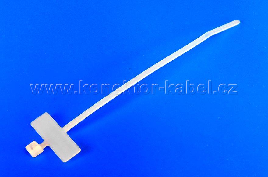 Stahovací pásek 2,3 x 100 mm, přírodní se štítkem